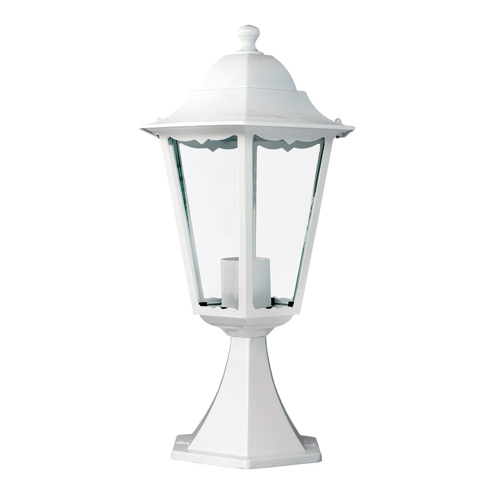 Ult. unidades candeeiro para muro em alumínio ip44 e27 100w cor branco ø22x43 7cm modelo marsella edm