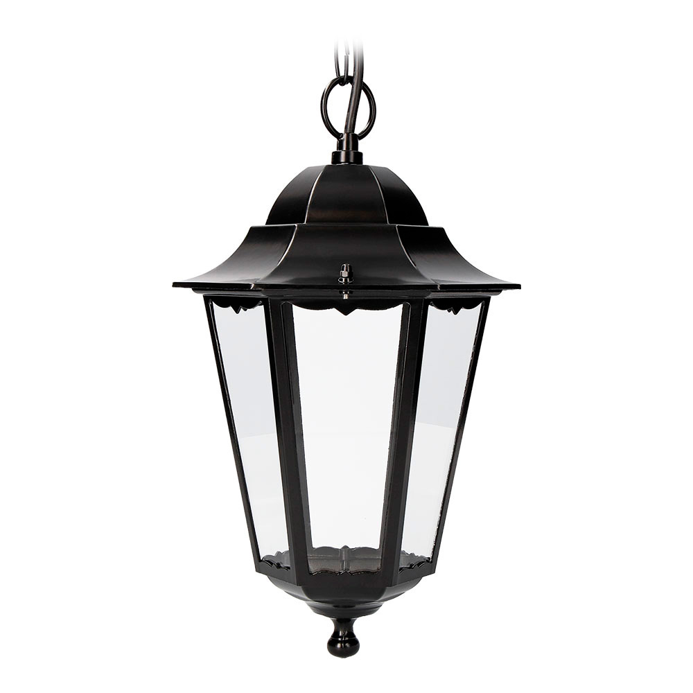Ult. unidades candeeiro de teto em alumínio e vidro ip44 e27 100w cor preto ø22x96 5cm modelo marsella. edm