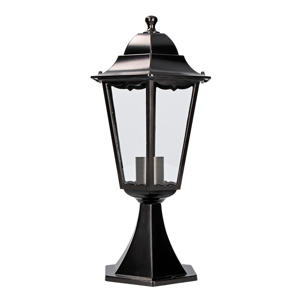 Ult. unidades candeeiro para muro em alumínio ip44 e27 100w cor preto ø22x43 7cm modelo marsella edm