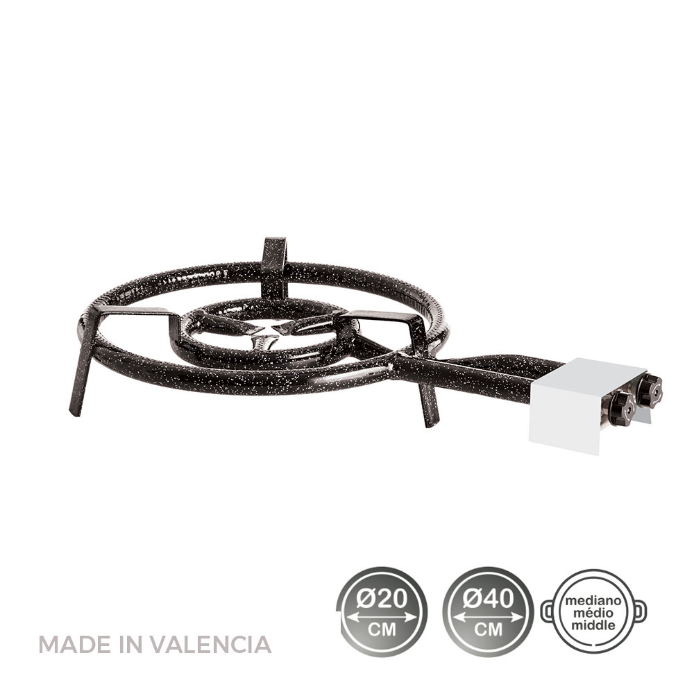 Fogareiro de gas butano/propano ø40cm 2 fogos. vaello