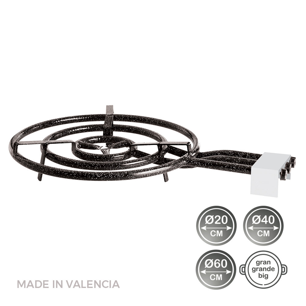 Fogareiro de gas butano/propano ø60cm 3 fogos. vaello