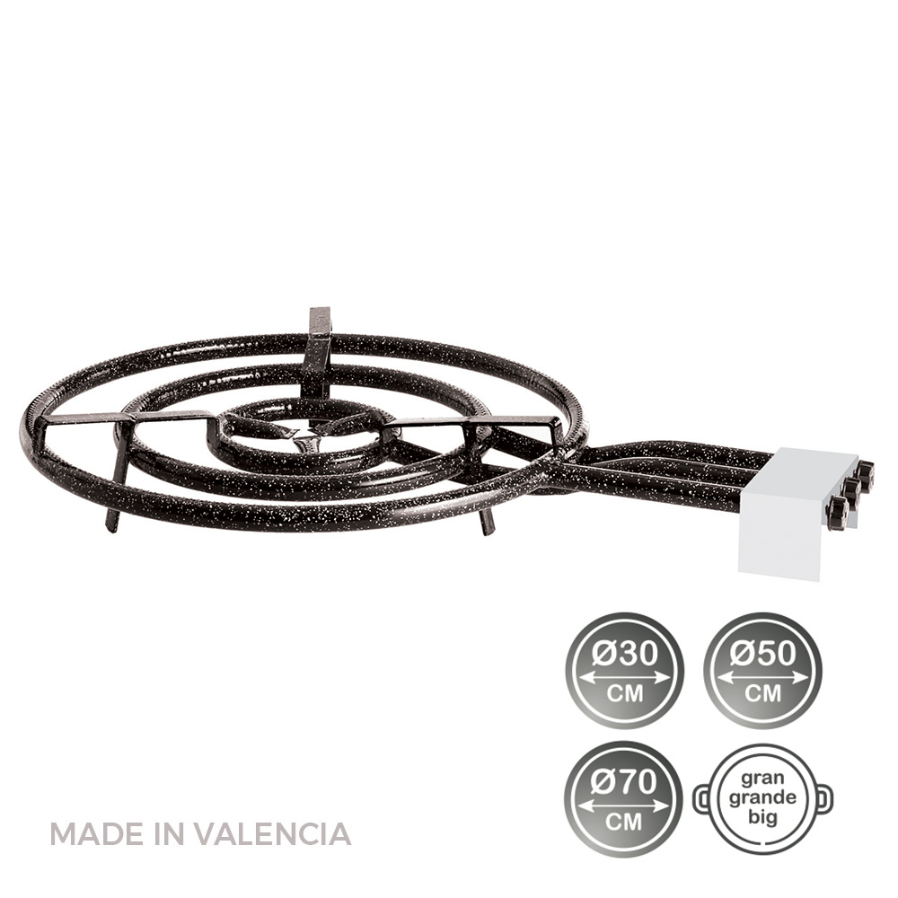 Fogareiro de gas butano/propano ø70cm 3 fogos. vaello