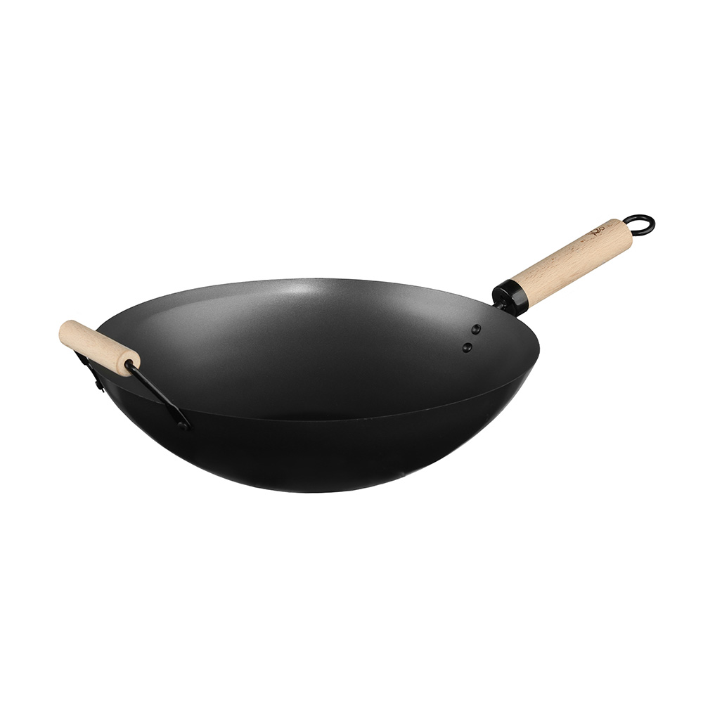 Wok aço ø35cm com cabo de madeira