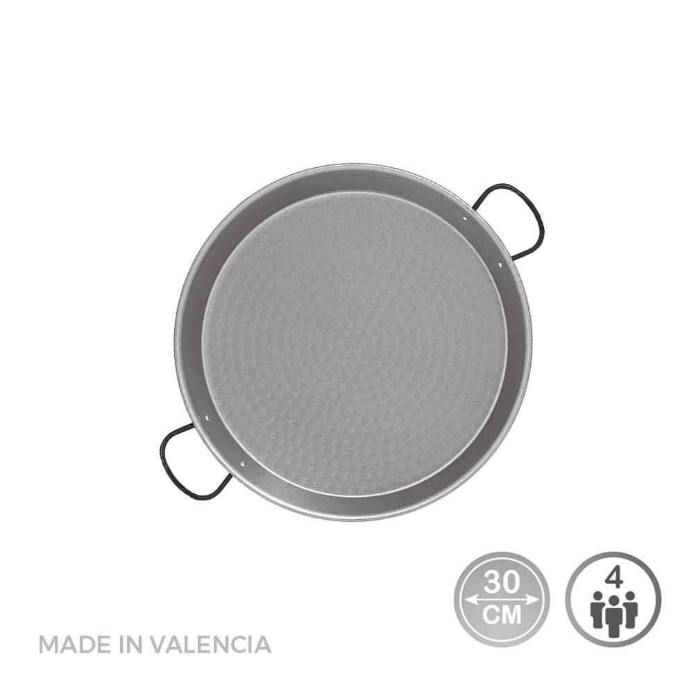 Frigideira paelha tradicional aço polido ø30cm (para 4 pessoas). vaello