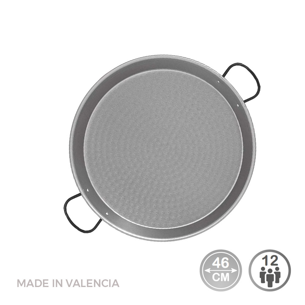 Frigideira paelha tradicional aço polido ø46cm (para 12 pessoas). vaello