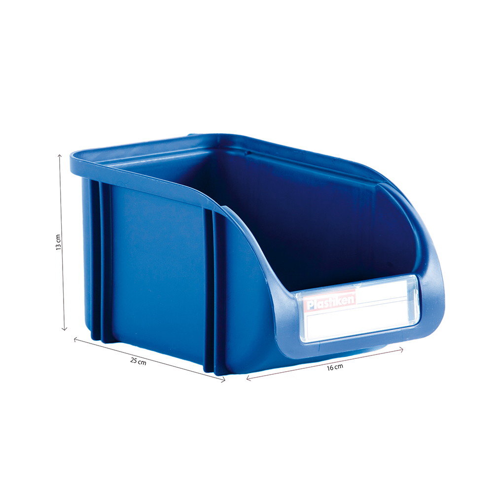 Caixa contentora empilhável de 16cm cor titanium azul