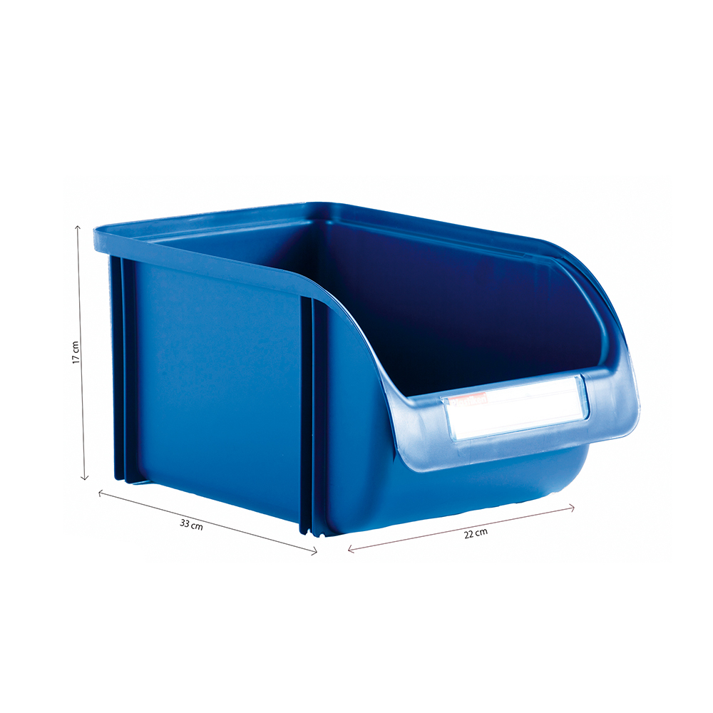 Caixa contentora empilhável de 22cm cor titanium azul