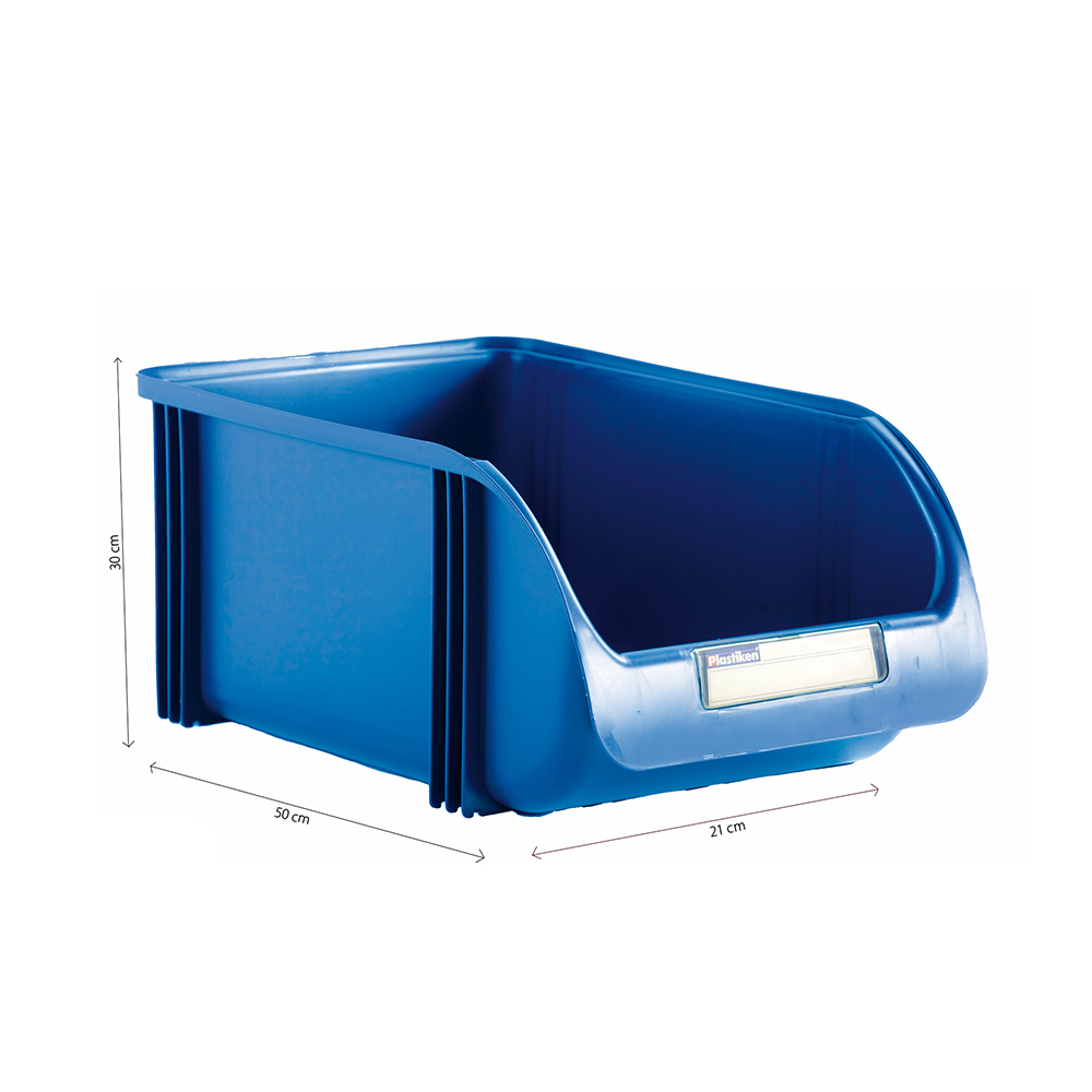 Caixa contentora empilhável de 30cm cor titanium azul