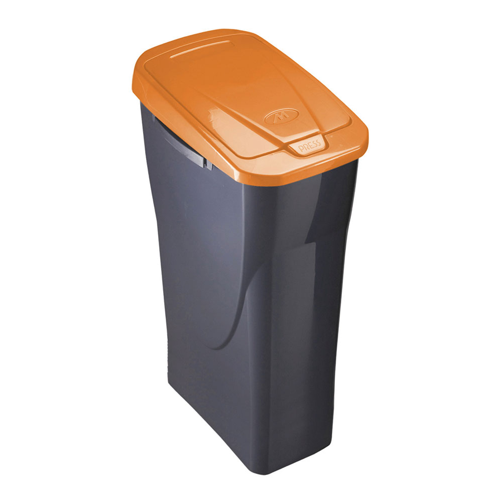 Papereira 15 litros ecobin com tampa preta/laranja 31x20x42cm mondex