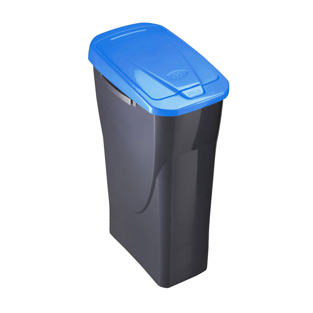 Papereira 15 litros ecobin com tampa preta/azul 31x20x42cm mondex