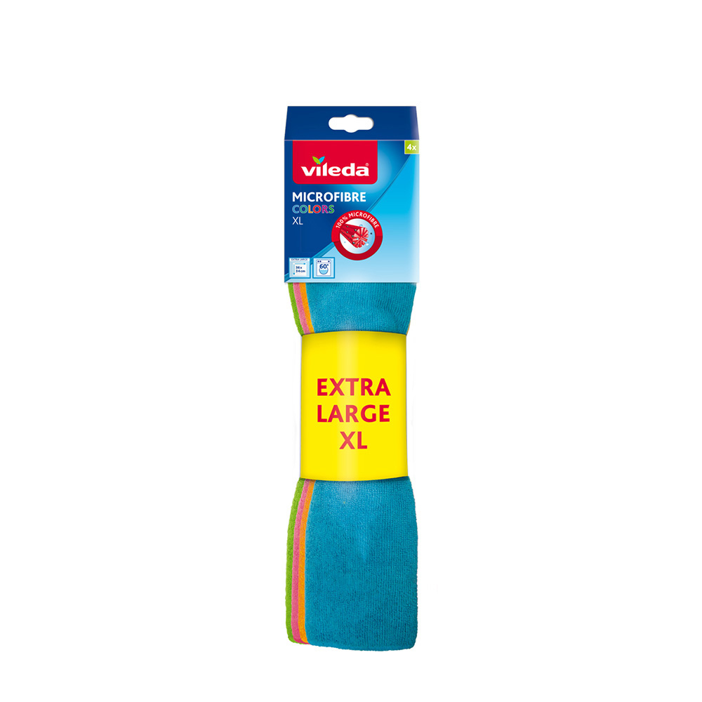 Pano microfibra colors xl 4 unid 167355 vileda