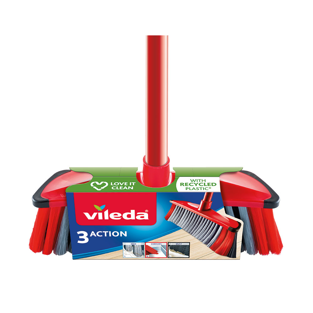 Set 3 action vassoura multiúsos com cabo 171214 vileda
