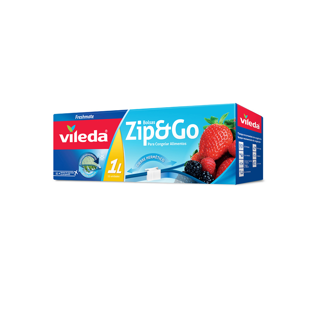 Ult. unidades saco freshmate zip & go 1l 167741 vileda