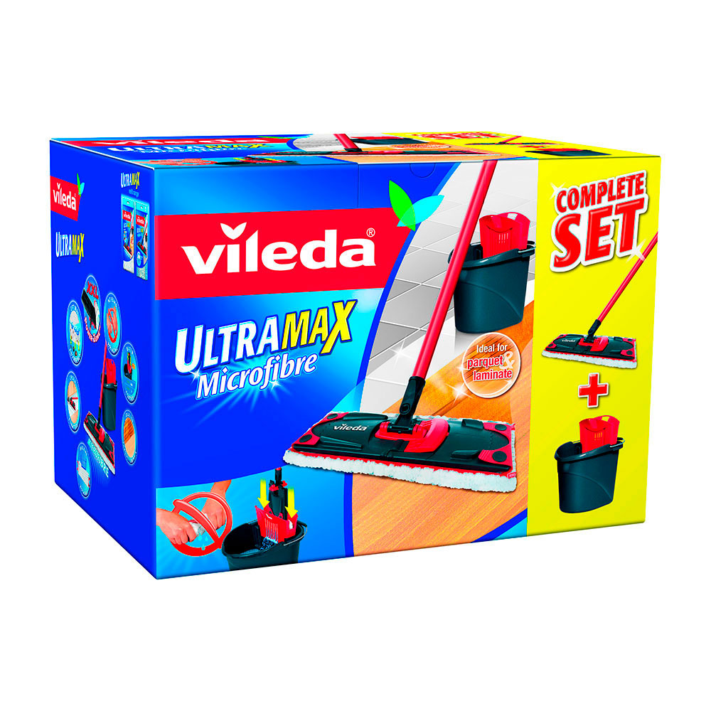 Set ultramax mopa microfibras 2 em 1 155737 vileda