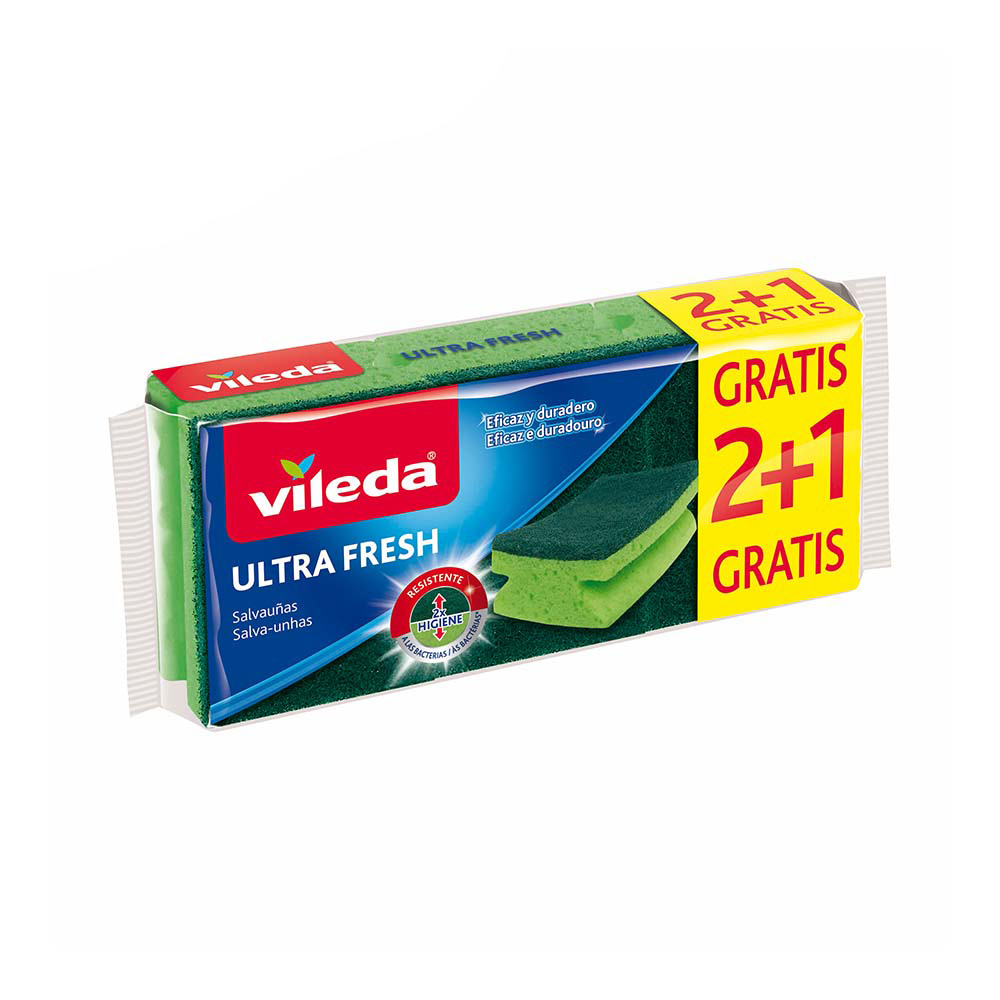 Esfregão salva unhas verde 2+1 ultrafresh 162297 vileda