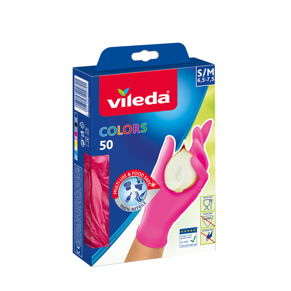 Luvas colors tamnho m/l 50 unid. 162534 vileda