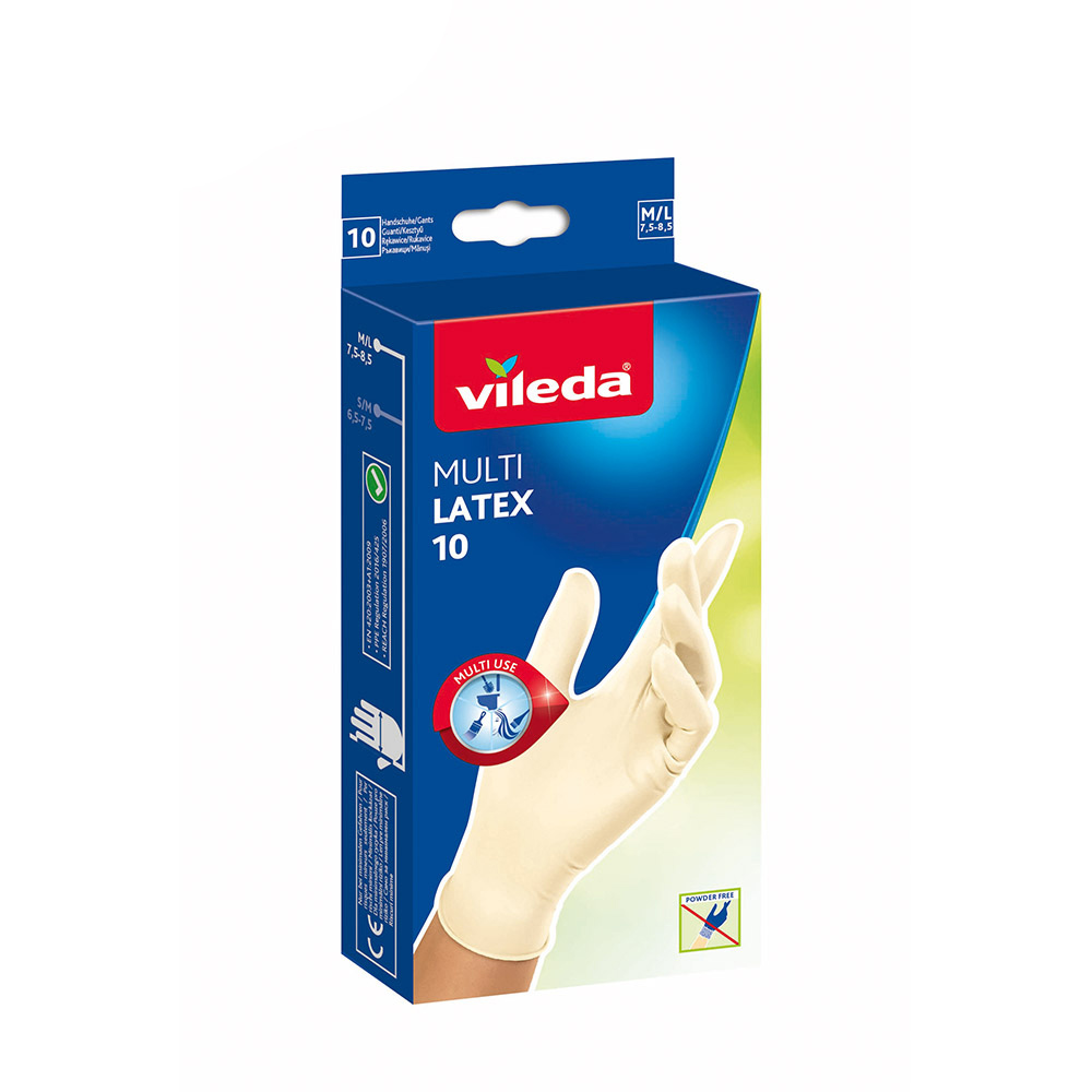 Luvas multi latex 10 unid. tamanho m/l 145942 vileda