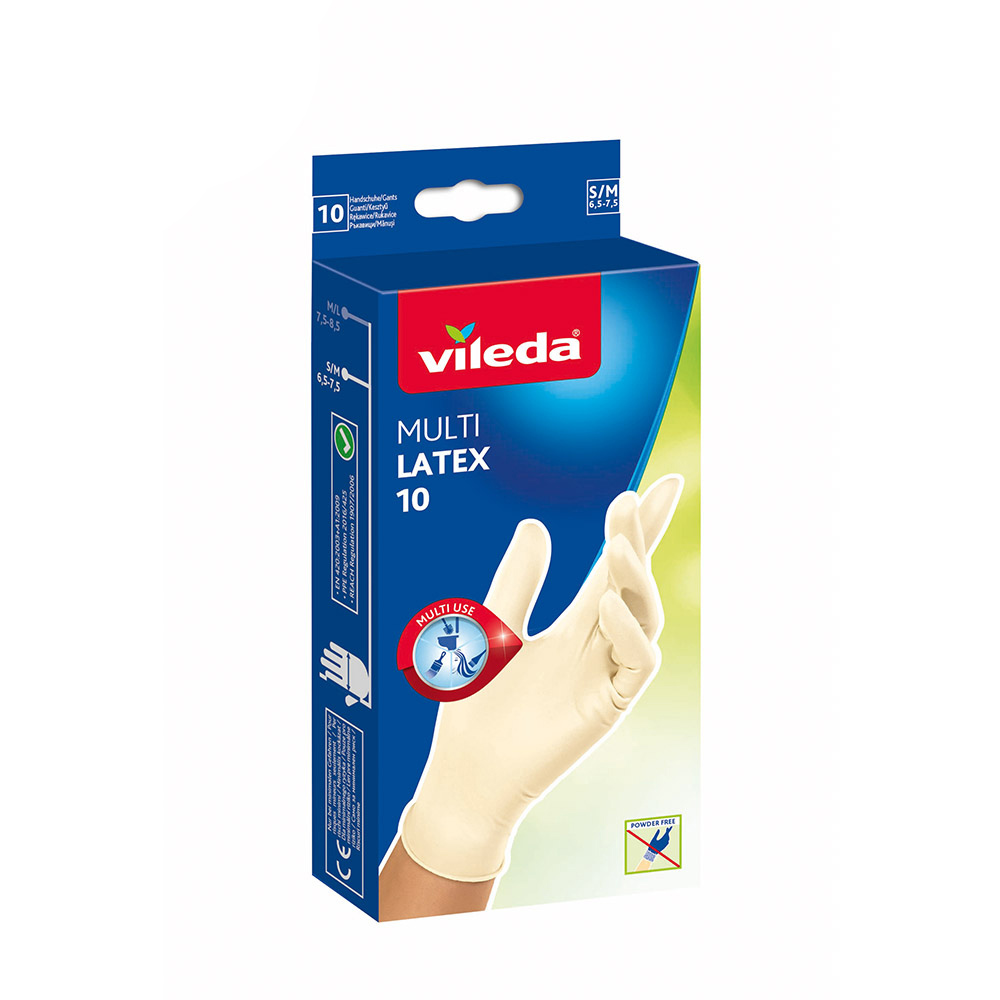 Luvas multi latex 10 unid. tamanho s/m 145941 vileda