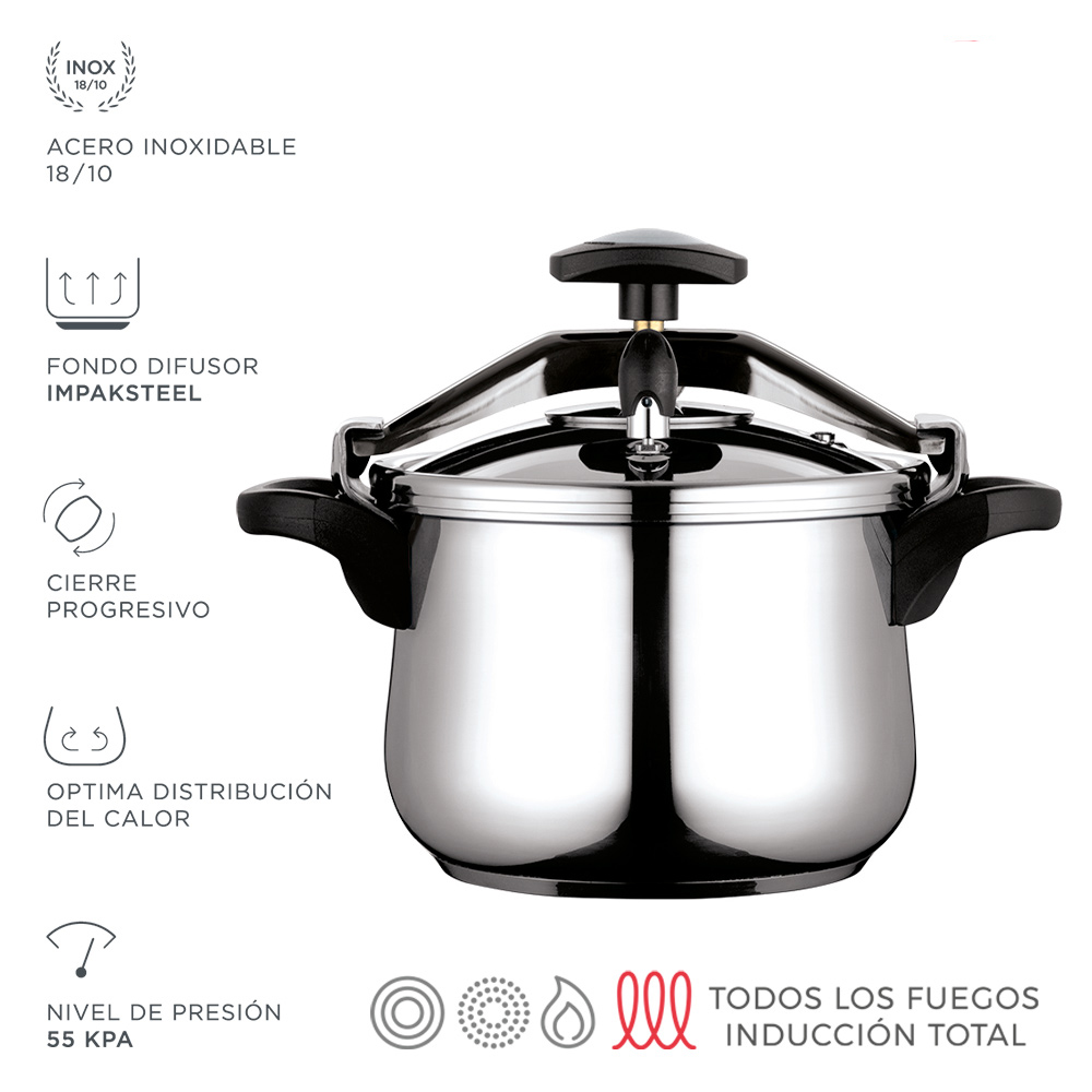 Panela clássica bombeada 6 l inox 18/10 fagor ø23 5x17cm