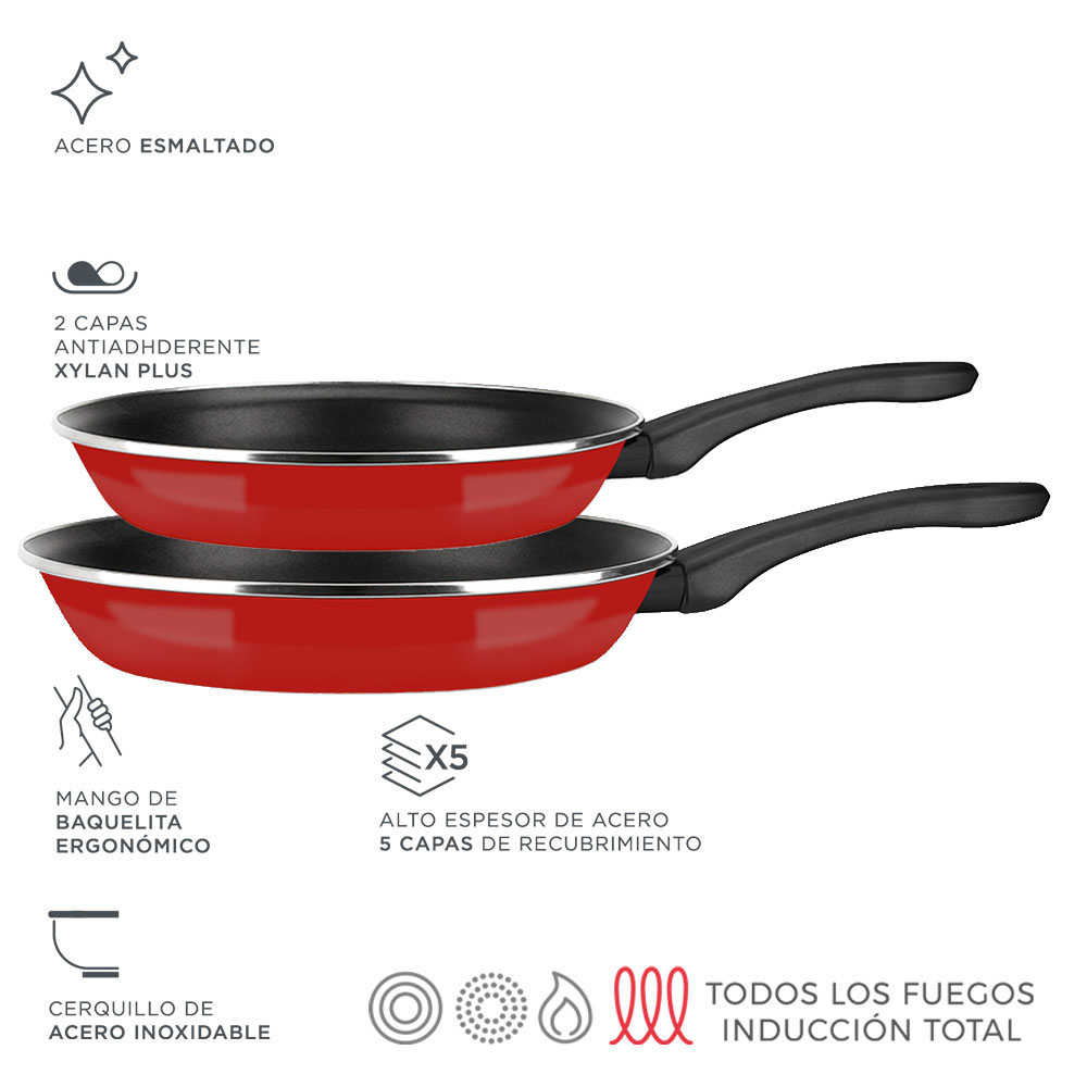 Ult. unidades frigidera optimax ø20+24cm acero esmaltado 1 5mm fagor