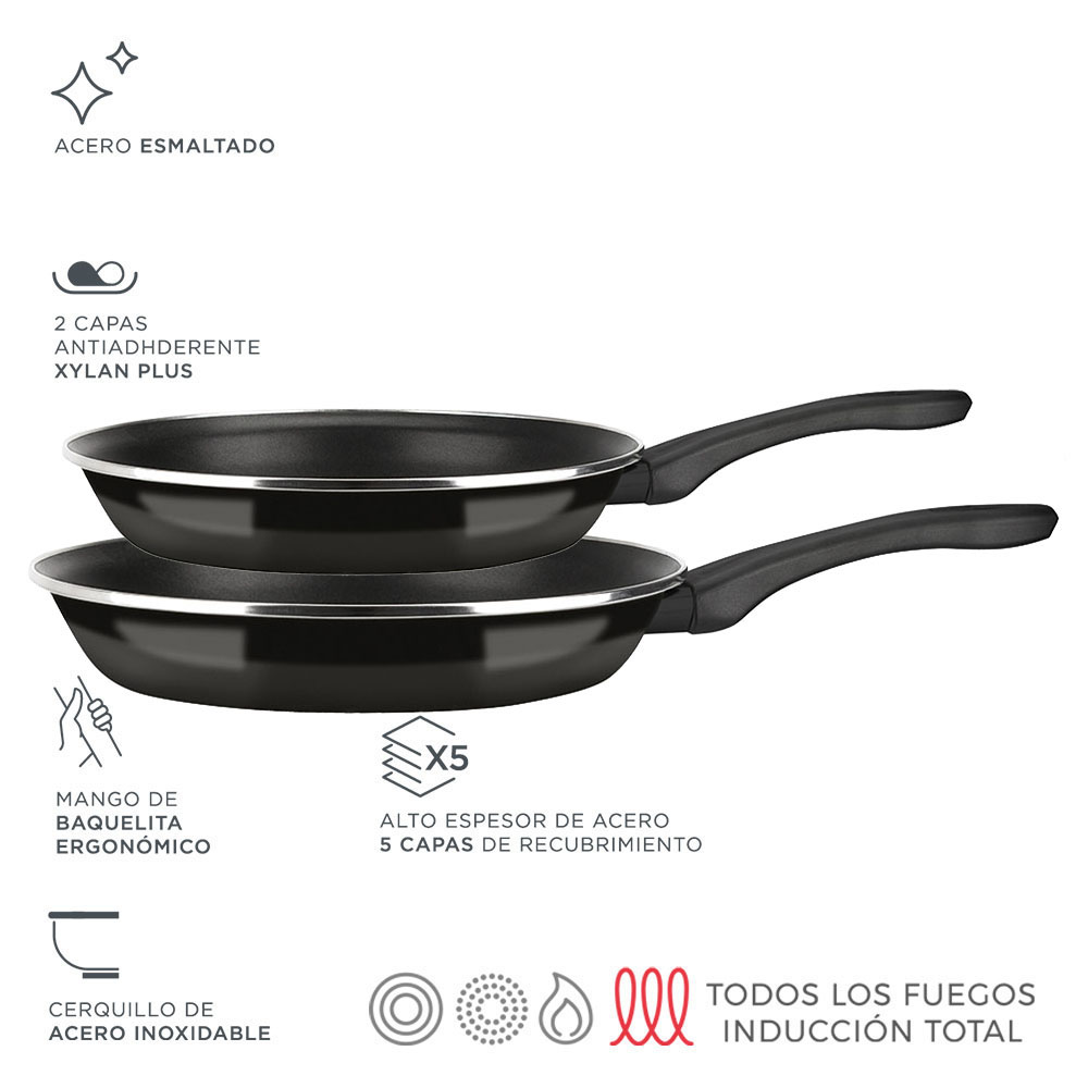 Ult. unidades frigidera optimaz ø20+24cm. acero esmaltado 1 5mm fagor