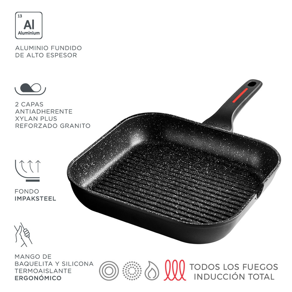 *s.of*grill alutherm 28x28cm aluminio 3004 fagor