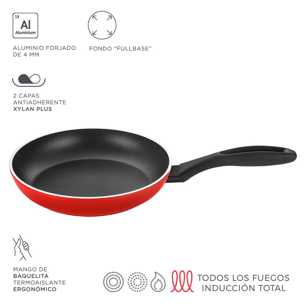 Ult. unidades frigideira máxima ø26cm vermelha alumínio 3004 fagor