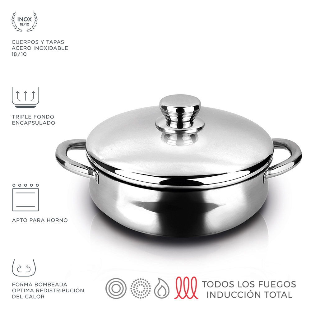 Ult. unidades forma tarte silverinox aço inox 18/10 fagor ø28x6 5cm
