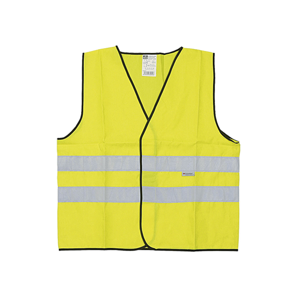 Colete refletor 2 listras retrorefletor amarelo homologado tamanho único (m-xxl)