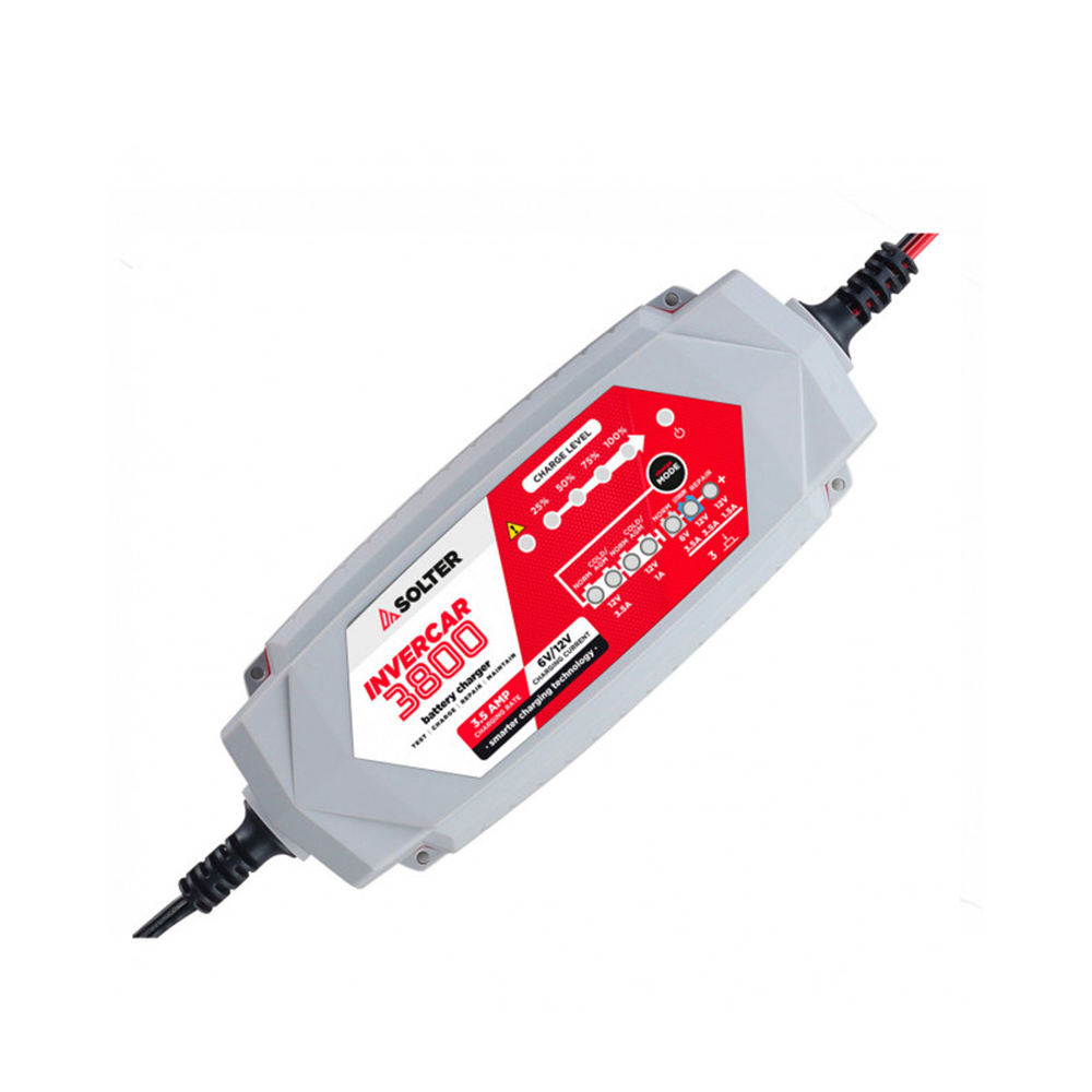 Carregador inteligente de baterias invercar 3800 6/12v 3.5a solter