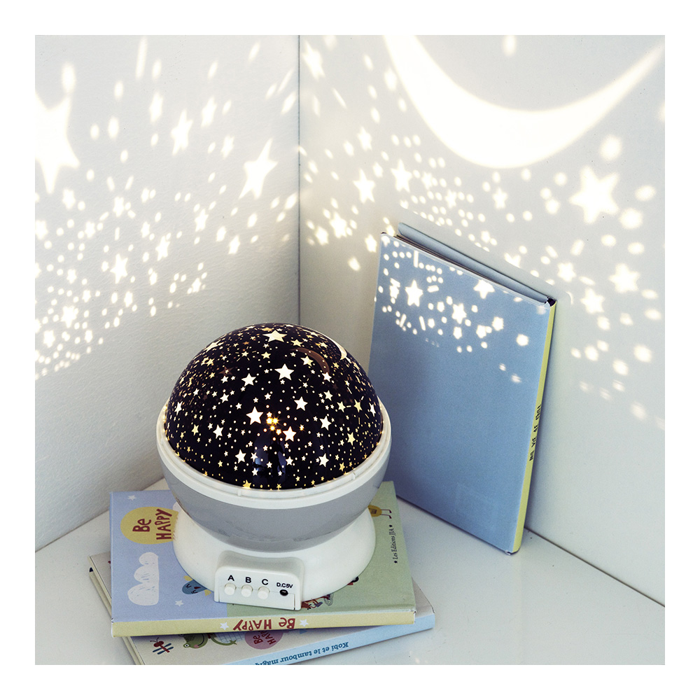 Luz noturna decorativa led projeção estrelas