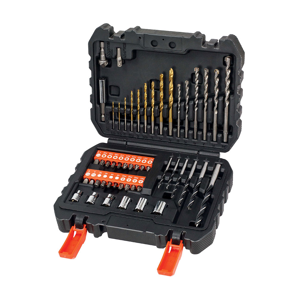 *s.of* jogo de 50 peças para aparafusar e furar com brocas  titanio  a7188-xj black+decker