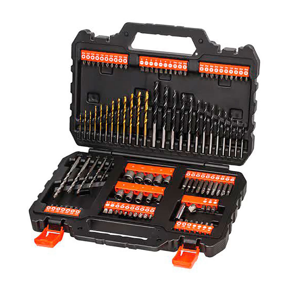 *s.of* conjunto de perfuração e parafusamento de 109 peças com brocas a7200-xj black+decker  titânio 