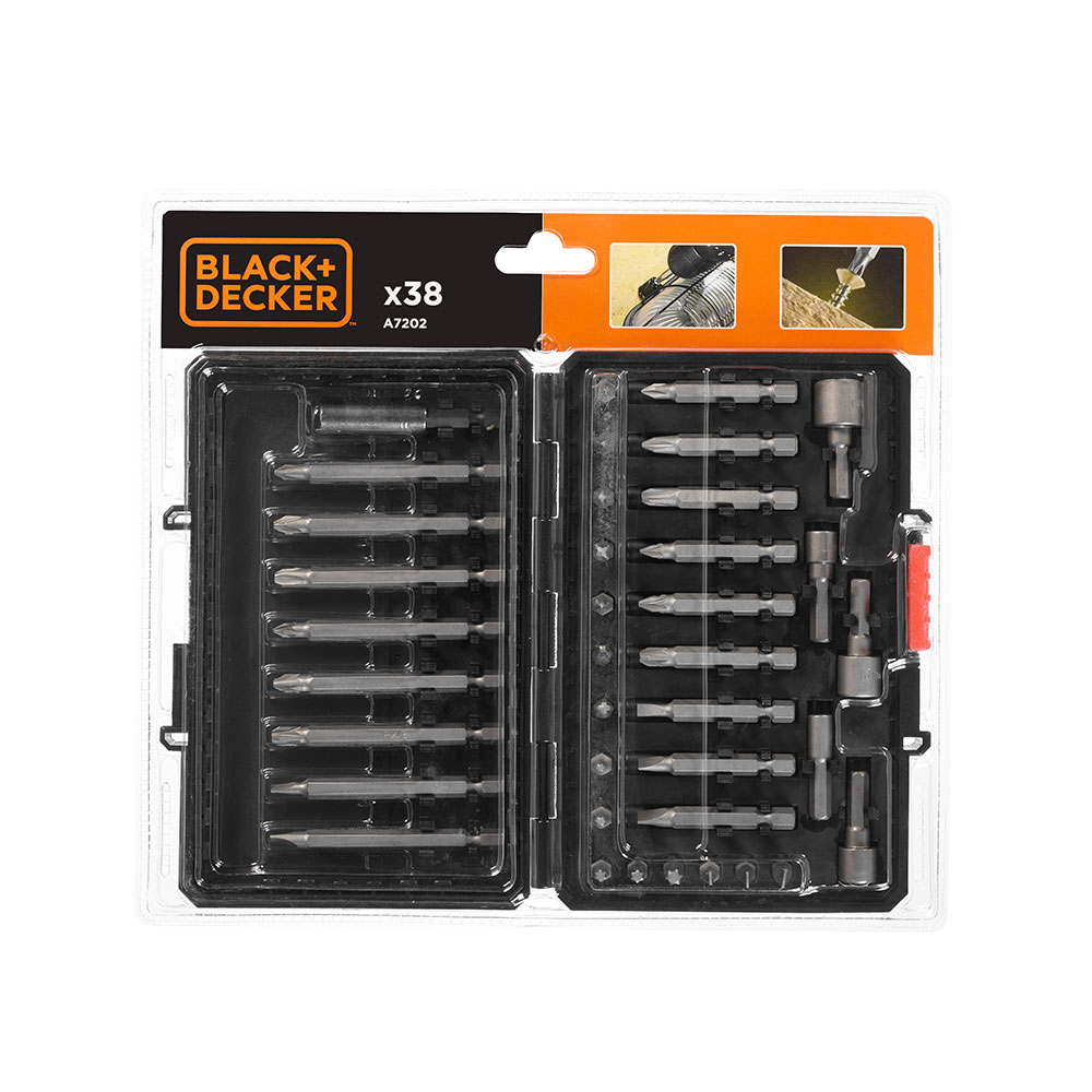 *s.of* kit de 38 peças para aparafusar a7202-xj black+decker