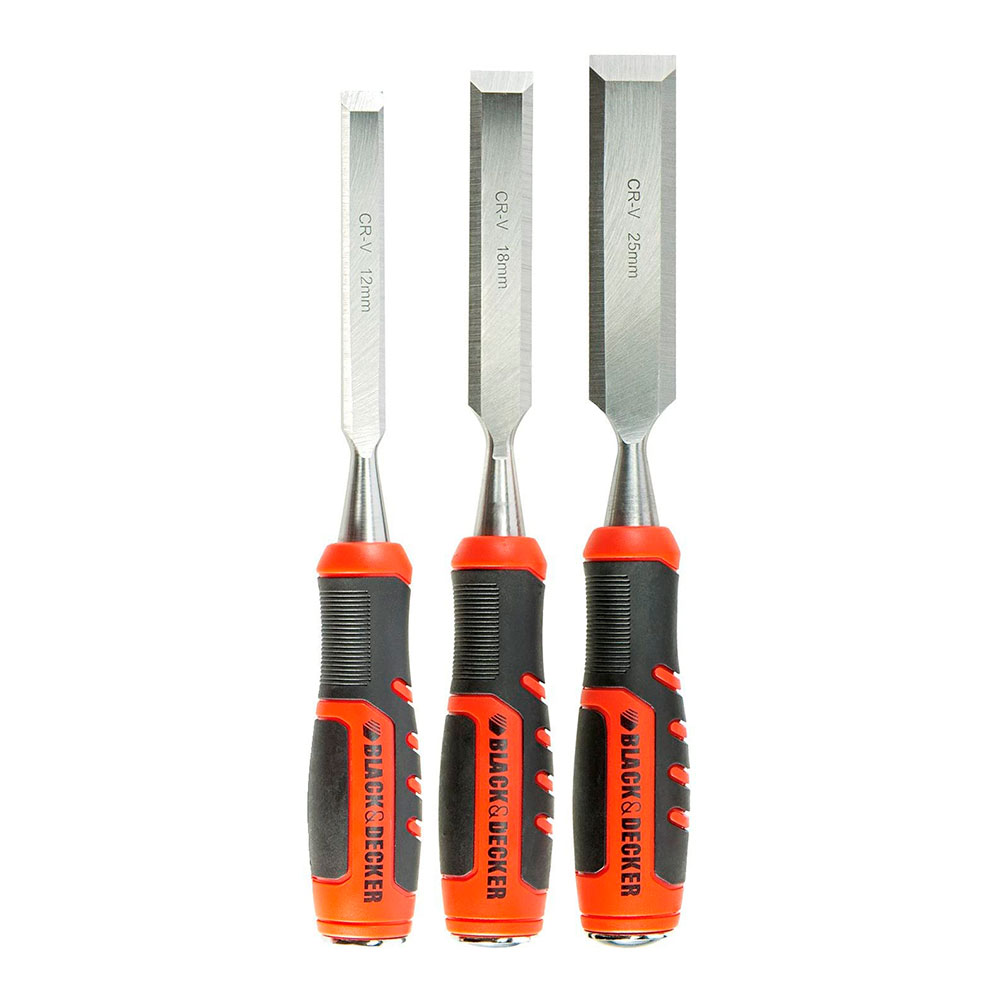 S.of. jogo de 3 formões bimaterial 12+18+25mm bdht0-16147 black+decker