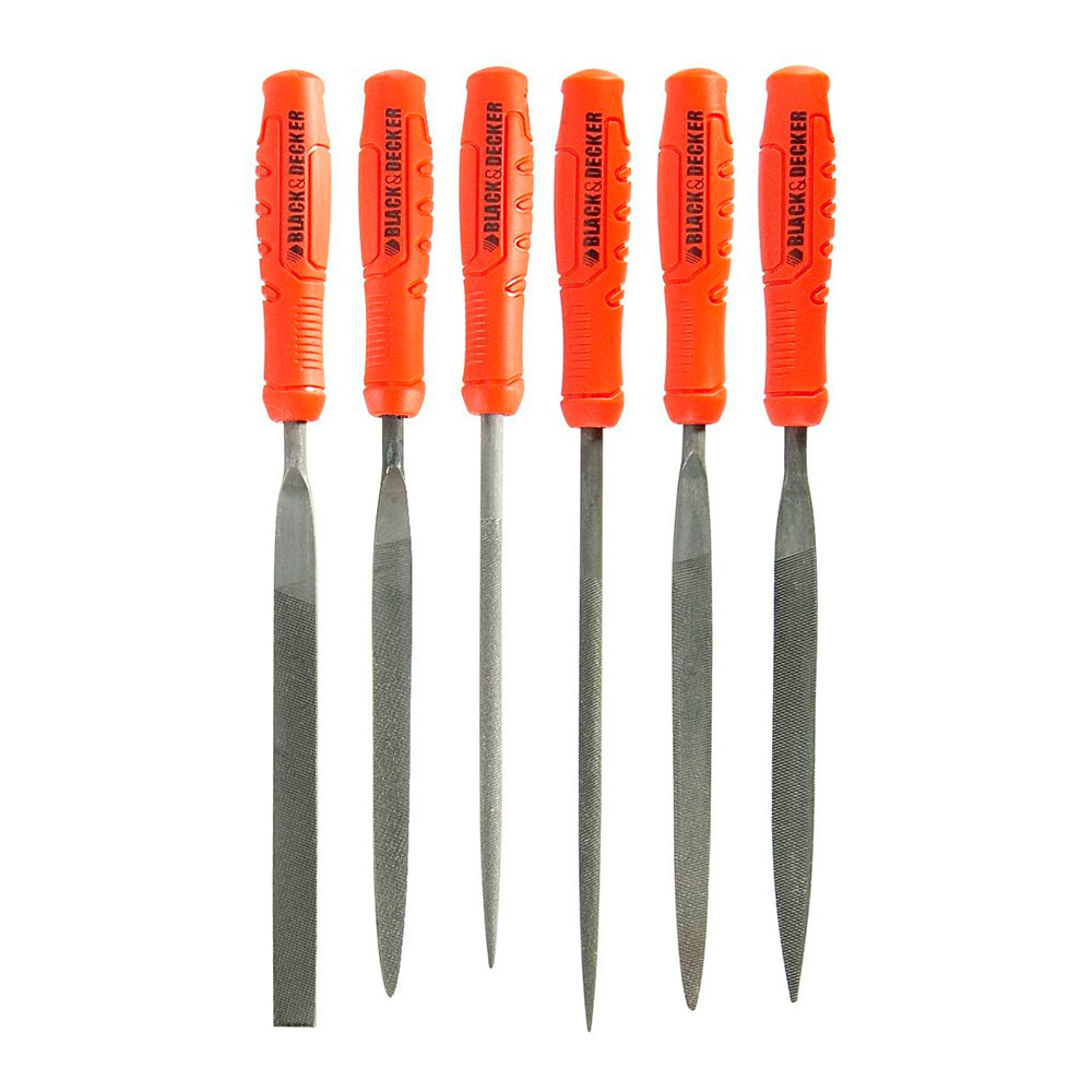 S.of. jogo de 6 mini limas de metal e madeira bdht0-22270 black+decker