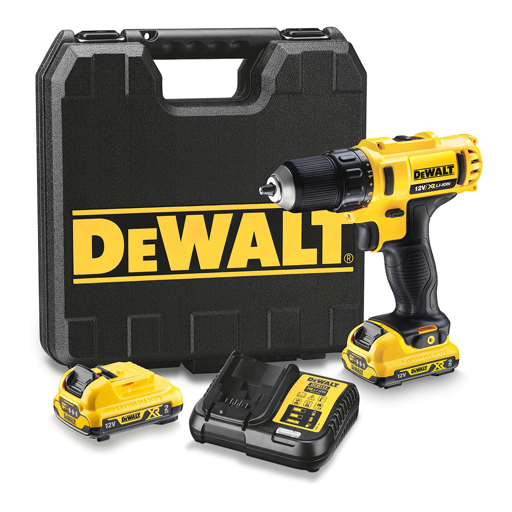 S.of. berbequim aparafusador xr 10 8v 10mm 2 baterias e mala dcd710d2-qw dewalt