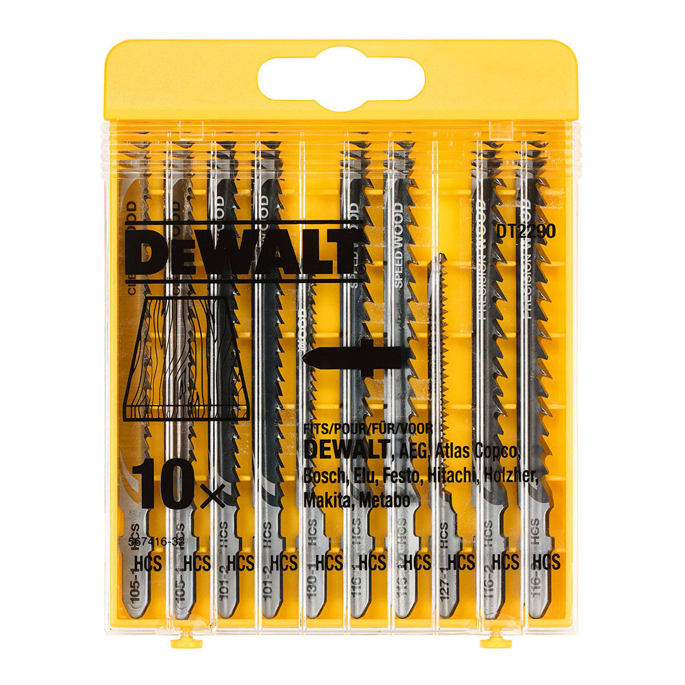 S.of. kit 10 lâminas tico-tico para madeira dt2290-qz dewalt