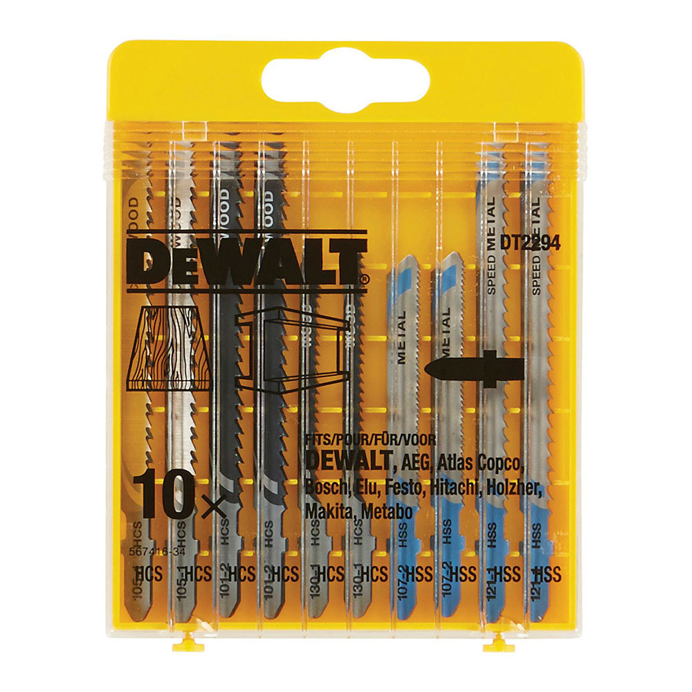 S.of. kit 10 lâminas tico-tico para madeira e metal dt2294-qz dewalt
