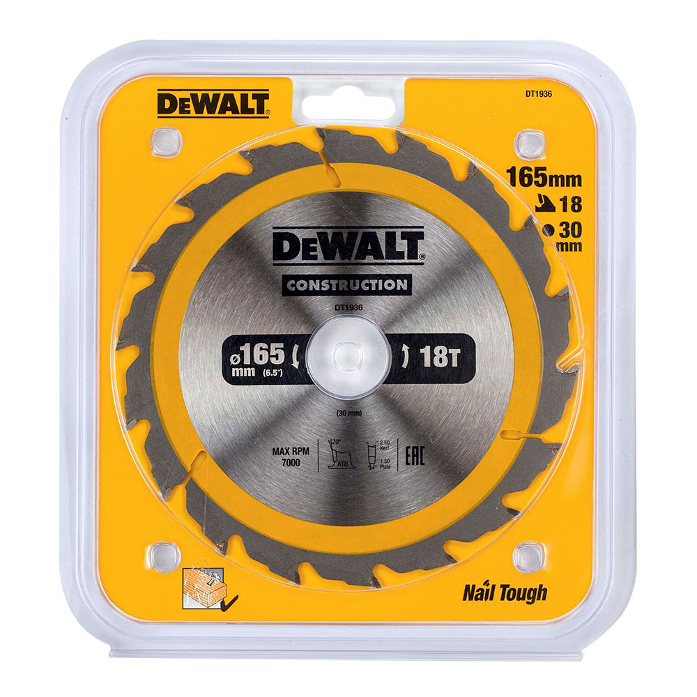 S.of. disco para construção ø165x30mm 18t (ac) dt1936-qz dewalt