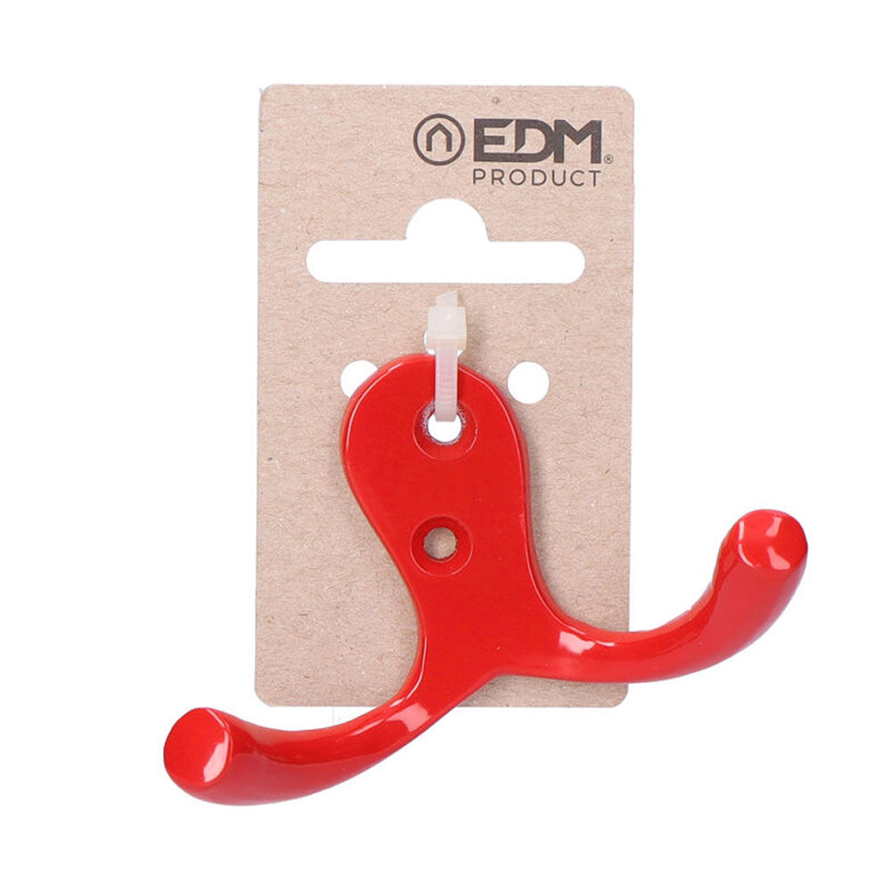 Cabide duplo aluminio vermelho