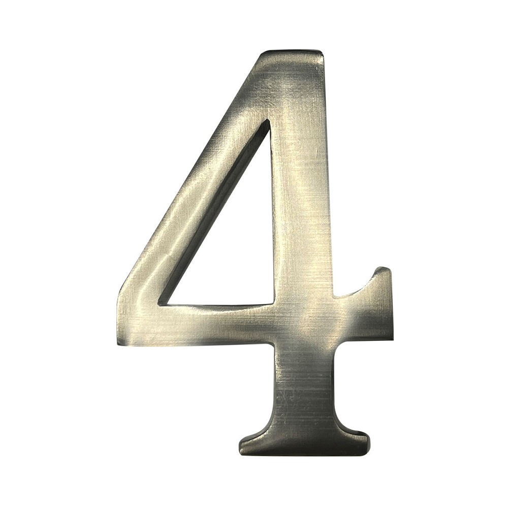 Numero 4 niquel mate 10cm fixação invisivel
