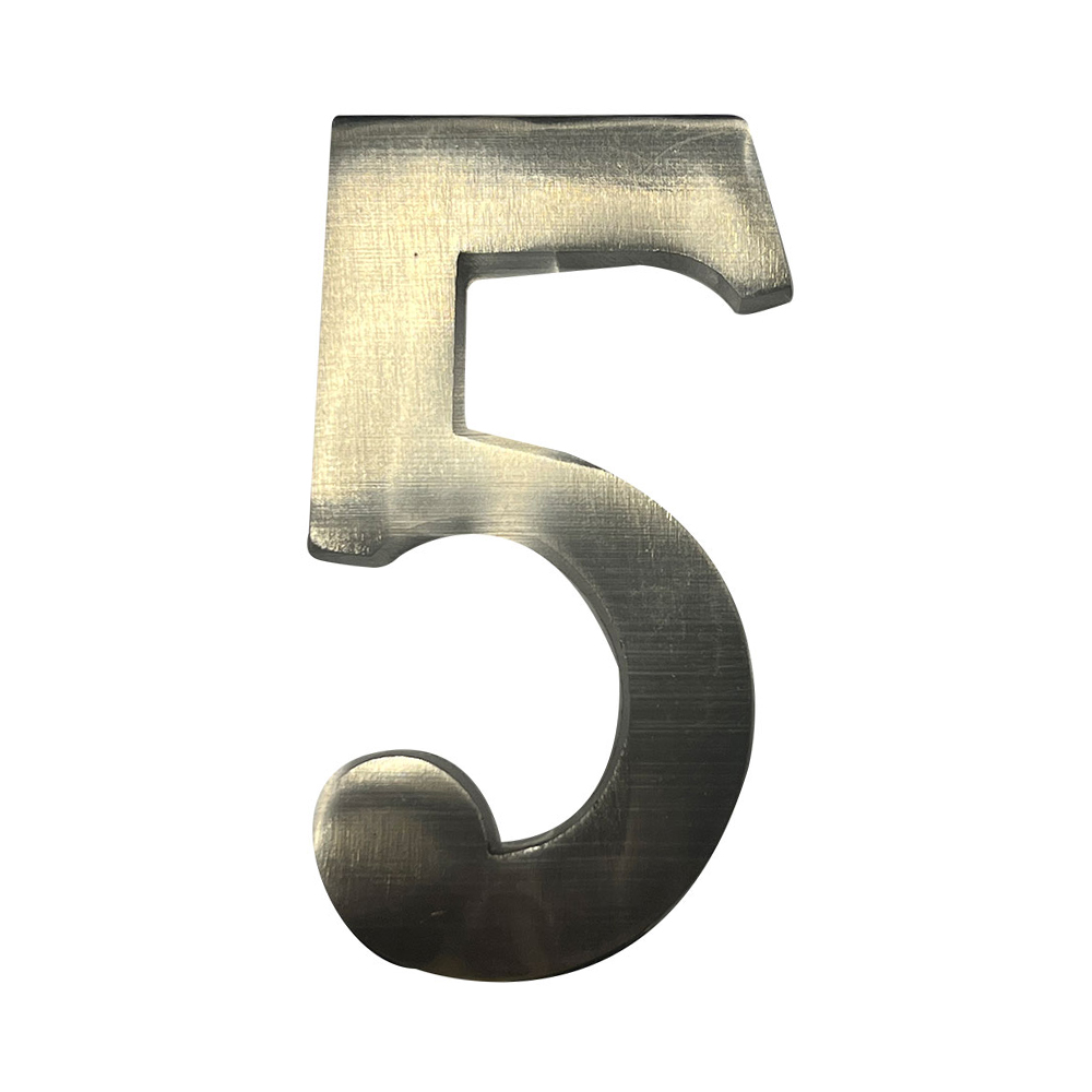 Numero 5 niquel mate 10cm fixação invisivel