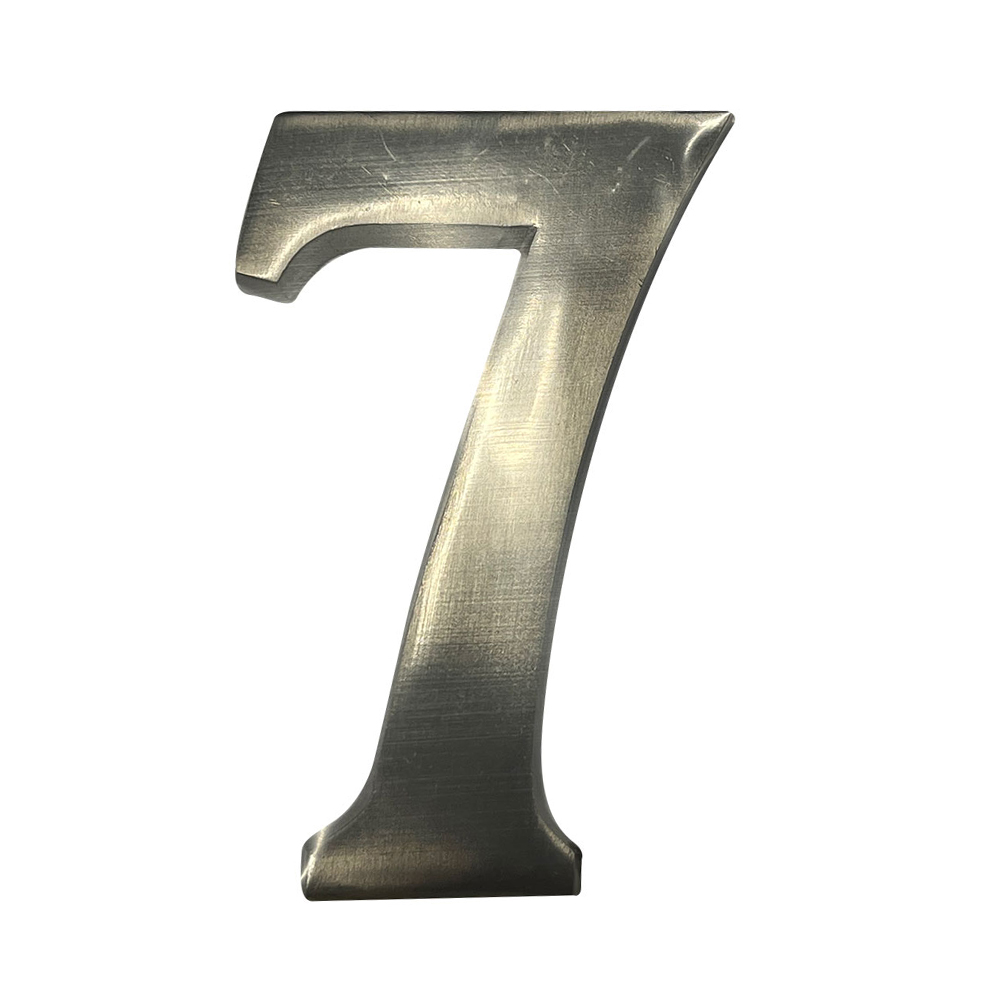 Numero 7 niquel mate 10cm fixação invisivel