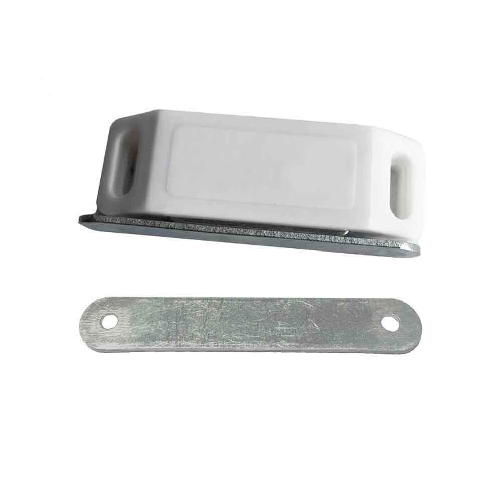 Bloqueador magnetico para porta branco duas unidades 58x15mm