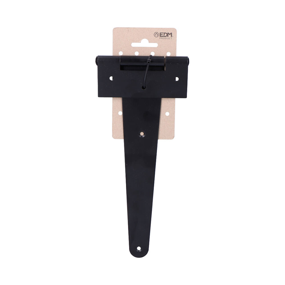 Dobradiça t 300x110 mm hº epóxi preto em cartão suspenso edm