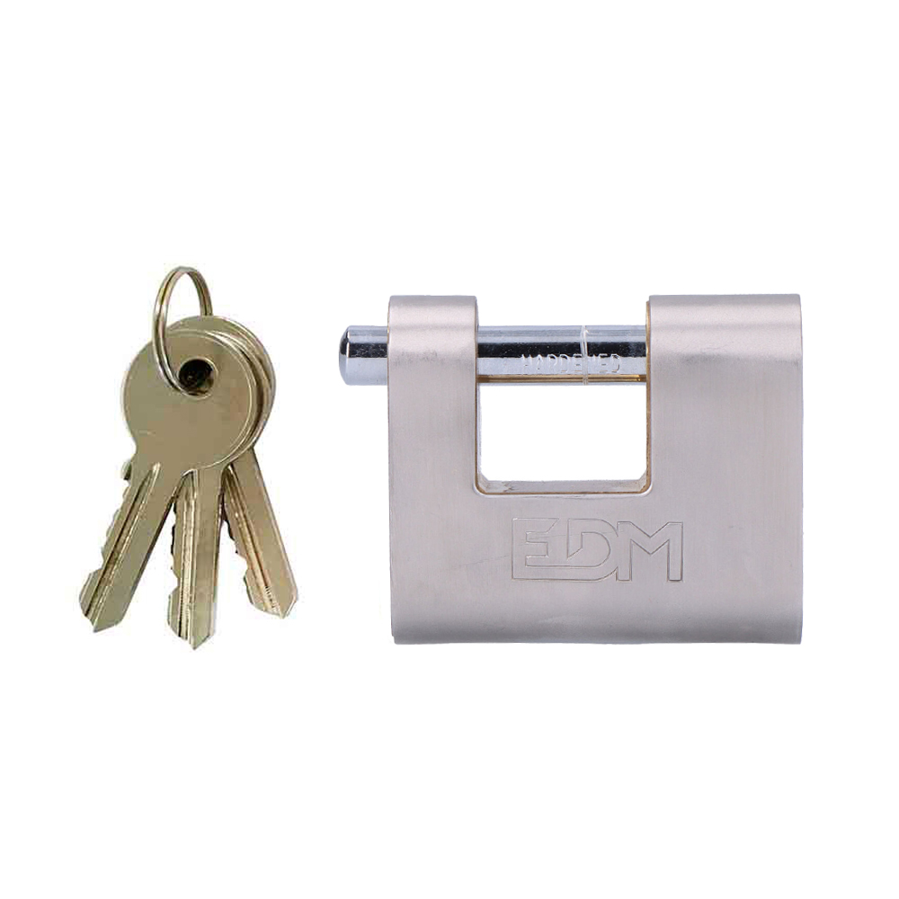 Cadeado em latao reforçado de segurança 60 5x53x25 5mm em blister edm