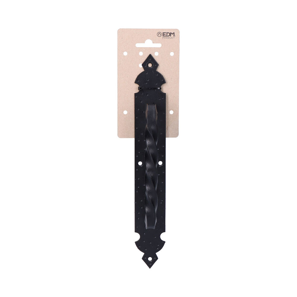 Maçaneta de porta forjada preta de 275mm em cartão de suspensão edm