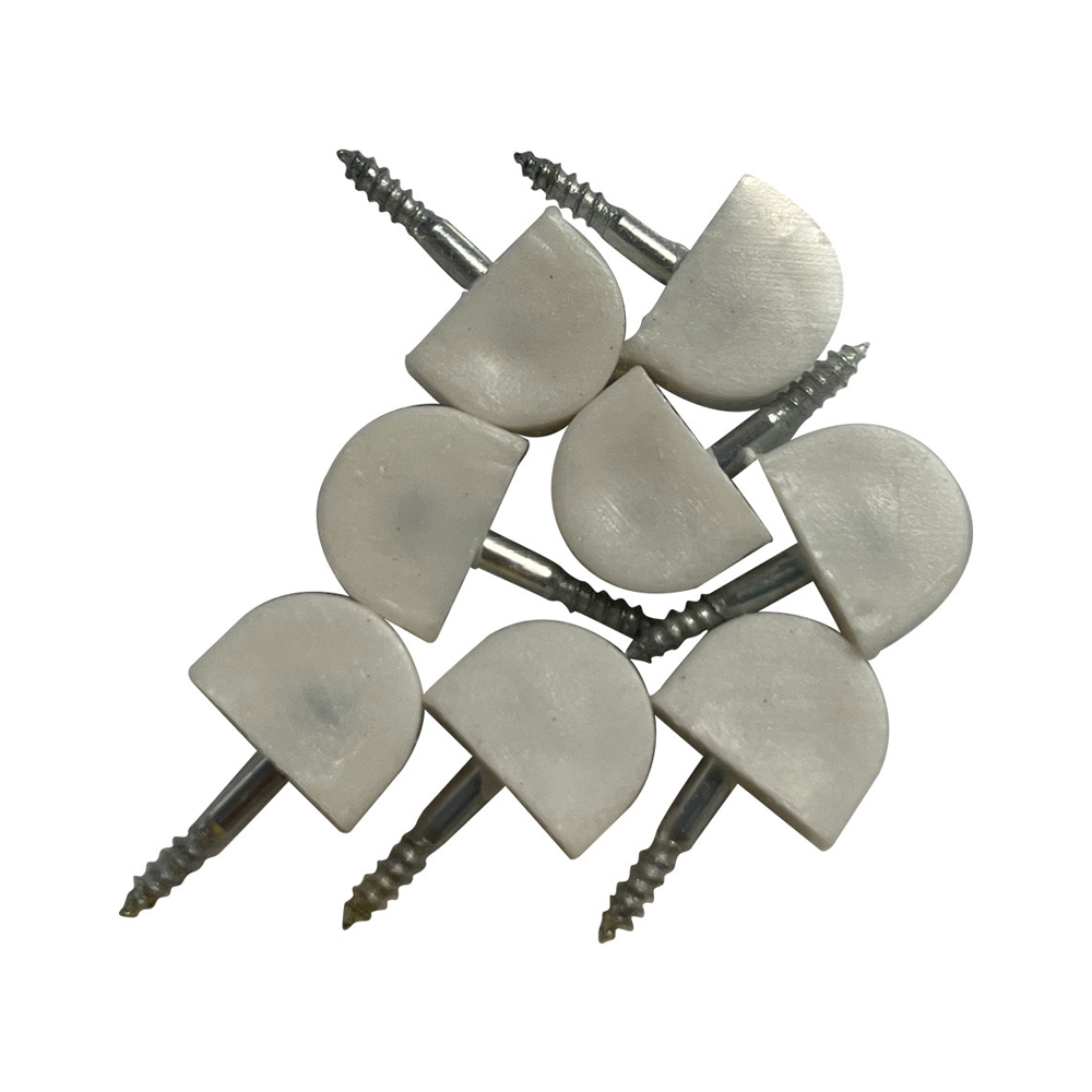 Pack 8un suporte pequeno para estantes semi-redondo branco edm