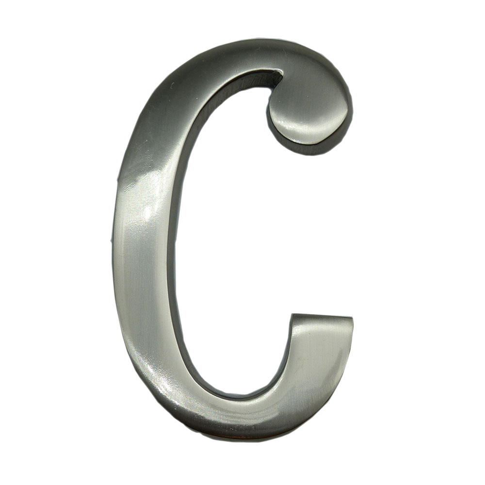 Letra c niquel mate 10cm fixação invisível edm